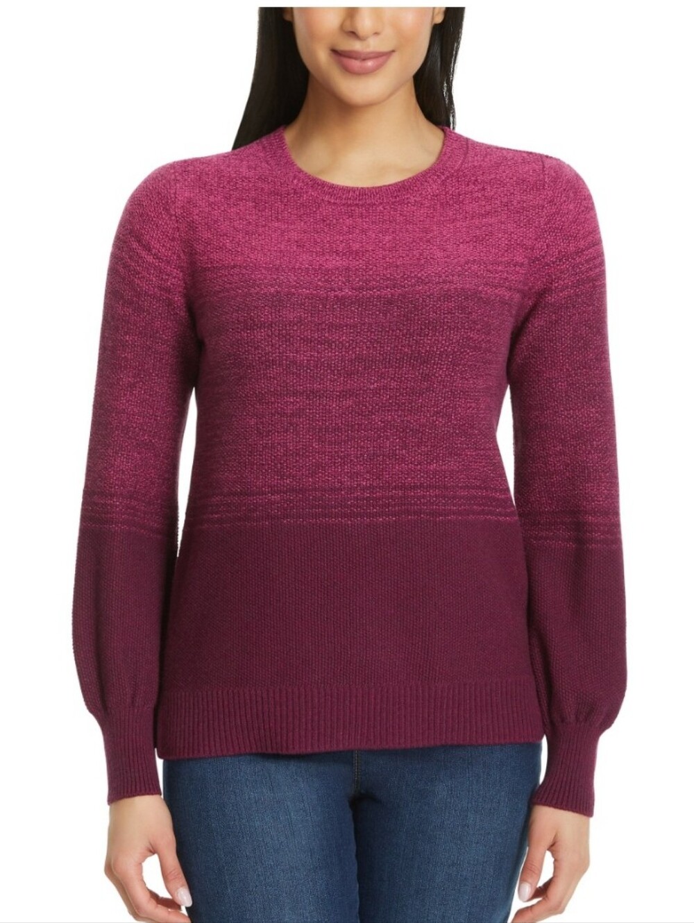 Women's Gradient Pink Long Sleeve Sweater - Gloria Vanderbilt - S
